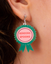 Load image into Gallery viewer, "Sending Spoons" Medal Earrings