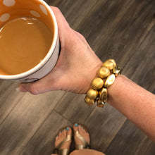 Load image into Gallery viewer, Gilt Matte Gold Stretch Bracelet