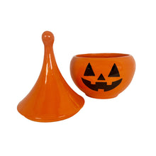 Load image into Gallery viewer, Jack-O'-Lantern Teardrop Jar in Tiki Orange
