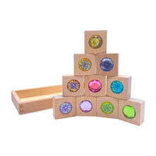 Load image into Gallery viewer, Pastel &amp; Rainbow Gem Block Collection – 3 Styles with Wooden Storage Trays