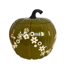 Load image into Gallery viewer, Crazy Daisy Pumpkin Jars in Martini Green