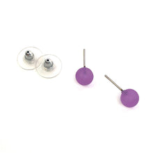 Load image into Gallery viewer, Lilac Purple Frosted Lucite Mini Ball Stud Earrings