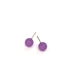 Load image into Gallery viewer, Lilac Purple Frosted Lucite Mini Ball Stud Earrings