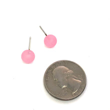 Load image into Gallery viewer, Pink Frosted Lucite Mini Ball Stud Earrings