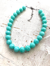 Load image into Gallery viewer, Marbled Tiff Teal Marco Necklace