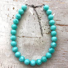 Load image into Gallery viewer, Marbled Tiff Teal Marco Necklace