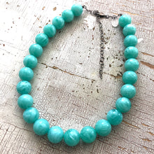 Load image into Gallery viewer, Marbled Tiff Teal Marco Necklace