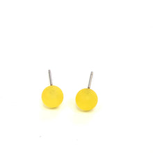 Load image into Gallery viewer, Golden Yellow Frosted Lucite Mini Ball Stud Earrings