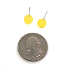 Load image into Gallery viewer, Golden Yellow Frosted Lucite Mini Ball Stud Earrings