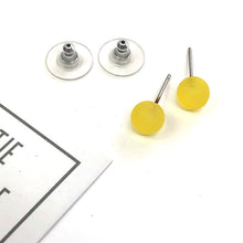 Load image into Gallery viewer, Golden Yellow Frosted Lucite Mini Ball Stud Earrings