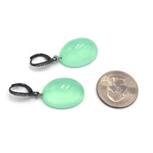 Load image into Gallery viewer, Bling Green Opal Lucite Chunk Drop Earrings *