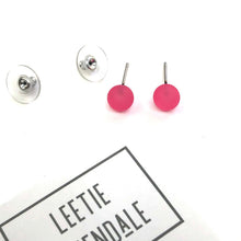 Load image into Gallery viewer, Hot Pink Frosted Lucite Mini Ball Stud Earrings