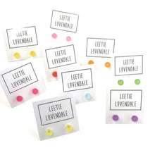 Load image into Gallery viewer, Pink Frosted Lucite Mini Ball Stud Earrings