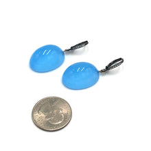 Load image into Gallery viewer, Bling Blue Opal Lucite Chunk Drop Earrings *