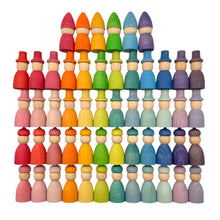 Load image into Gallery viewer, Rainbow &amp; Pastel Wooden Peg Dolls Collection – 5 Styles