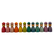 Load image into Gallery viewer, Rainbow &amp; Pastel Wooden Peg Dolls Collection – 5 Styles