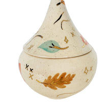 Load image into Gallery viewer, Wind &amp; Leaves Speckled Teardrop Jar with 22k Gold Accents