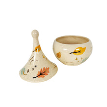 Load image into Gallery viewer, Wind &amp; Leaves Speckled Teardrop Jar with 22k Gold Accents
