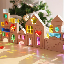 Load image into Gallery viewer, **Pre-order (Ships in 2-3 Weeks)**45-Piece Dreamlight Village Lucite Block Set with Wooden Tray