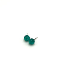Load image into Gallery viewer, Emerald Moonglow Lucite Ball Stud Earrings