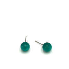 Load image into Gallery viewer, Emerald Moonglow Lucite Ball Stud Earrings