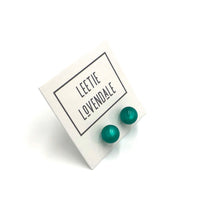 Load image into Gallery viewer, Emerald Moonglow Lucite Ball Stud Earrings