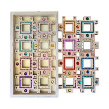 Load image into Gallery viewer, **Pre-order (Ships in 2-3 Weeks)**Wooden Gemlight Window Blocks – 16-Piece Colorful Open-Ended Play Set with Storage Box