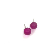 Load image into Gallery viewer, Hot Pink Frosted Lucite Ball Stud Earrings