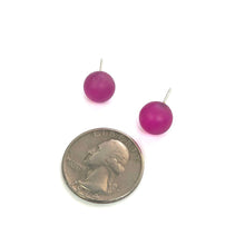 Load image into Gallery viewer, Hot Pink Frosted Lucite Ball Stud Earrings