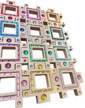 Load image into Gallery viewer, **Pre-order (Ships in 2-3 Weeks)**Wooden Gemlight Window Blocks – 16-Piece Colorful Open-Ended Play Set with Storage Box