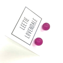 Load image into Gallery viewer, Hot Pink Frosted Lucite Ball Stud Earrings