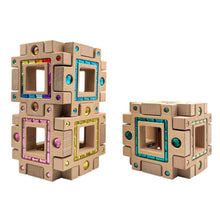 Load image into Gallery viewer, **Pre-order (Ships in 2-3 Weeks)**Wooden Gemlight Window Blocks – 16-Piece Colorful Open-Ended Play Set with Storage Box
