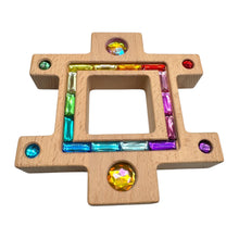 Load image into Gallery viewer, **Pre-order (Ships in 2-3 Weeks)**Wooden Gemlight Window Blocks – 16-Piece Colorful Open-Ended Play Set with Storage Box