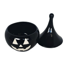 Load image into Gallery viewer, Jack-O'-Lantern Teardrop Jar in Black