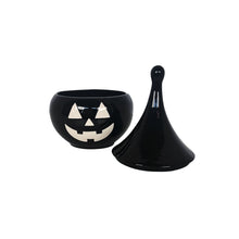 Load image into Gallery viewer, Jack-O'-Lantern Teardrop Jar in Black