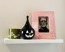 Load image into Gallery viewer, Jack-O'-Lantern Teardrop Jar in Black