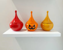 Load image into Gallery viewer, Jack-O'-Lantern Teardrop Jar in Tiki Orange