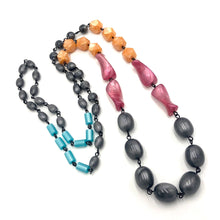 Load image into Gallery viewer, Orange Grey &amp; Cranberry Rope Necklace