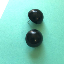 Load image into Gallery viewer, Black Chunky Retro Button Stud Earrings