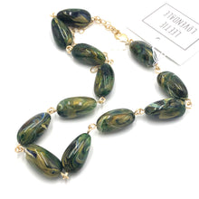 Load image into Gallery viewer, Green &amp; Gold Terra Firma Amelia Necklace