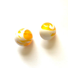Load image into Gallery viewer, Yellow Cherry Bomb Marbled Retro Button Stud Earrings