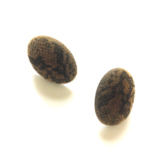 Load image into Gallery viewer, Snakeskin Velvet Flocked Oval Lucite Stud Earrings