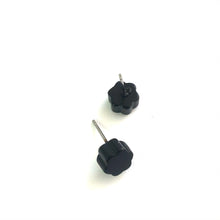 Load image into Gallery viewer, Deco Daisies Flower Stud Earring Set - Lucite Post Earrings - Black Cherry Red Purple