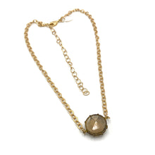Load image into Gallery viewer, Smoke Quilted Heirloom Glass Shortie Necklace - Med Shortie