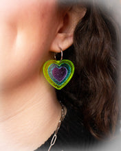 Load image into Gallery viewer, Retro Layered Colorful Heart Earrings