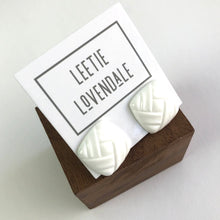 Load image into Gallery viewer, White Picnic Square Stud Earrings