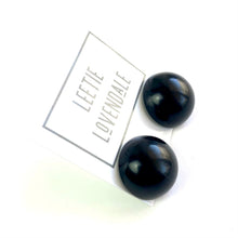 Load image into Gallery viewer, Black Chunky Retro Button Stud Earrings