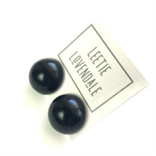 Load image into Gallery viewer, Black Chunky Retro Button Stud Earrings