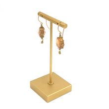 Load image into Gallery viewer, Pink Faceted Glass Heirloom Drop Earrings