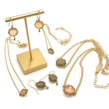 Load image into Gallery viewer, Pink Quilted Heirloom Glass Shortie Necklace - Med Shortie